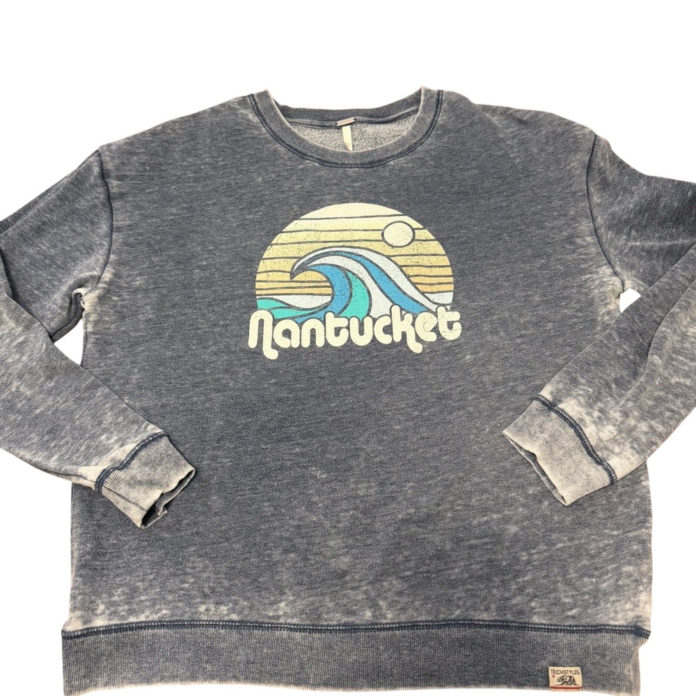 Nantucket Graphic Sweatshirt‎ Womens Large Blue Techstyles